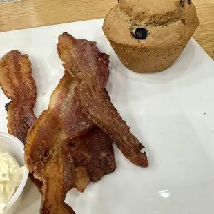 Side of bacon and muffin of the day
