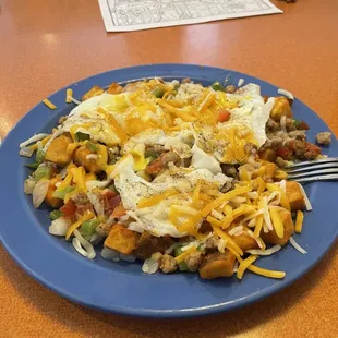 Skillet with sausage was delicious and covered an entire dinner plate! Will definitely be going back.