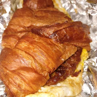Sausage egg and cheese croissant