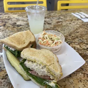 Tuna Sandwich, Cole Slaw, and a Lemonade!