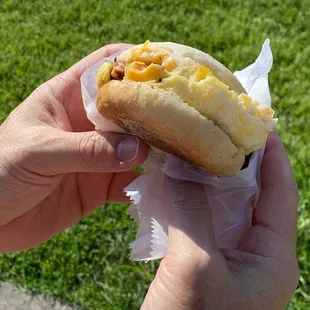 Sausage, egg and cheese sandwich