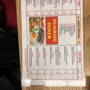 Specials  Menu