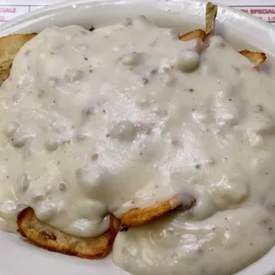Half Order Sausage Gravy over Fried Potatoes