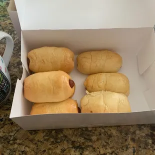 a box of hot dogs