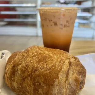 Thai Tea Ham and Cheese Croissant Roll