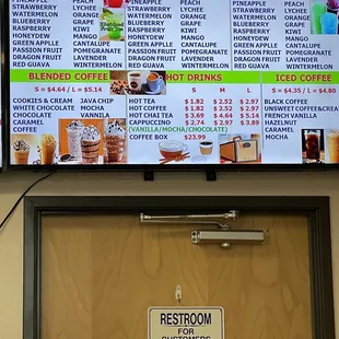 Menu board