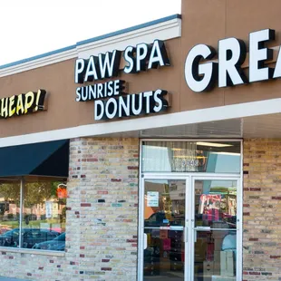 Sign out front, but go to the back for the entrance