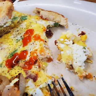 Omelette with goat cheese...very tasty