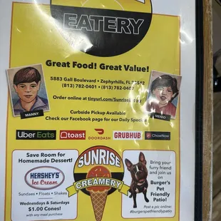 Cute menu