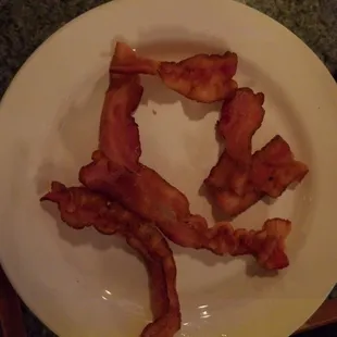 a plate of bacon
