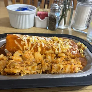 Carne Adovada burrito Plate