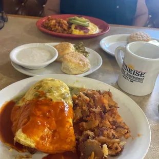 Chile Relleno Omelet, Bacon Avocado Omelet