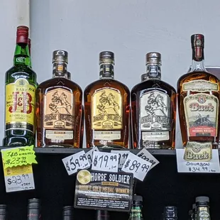 a variety of liquors