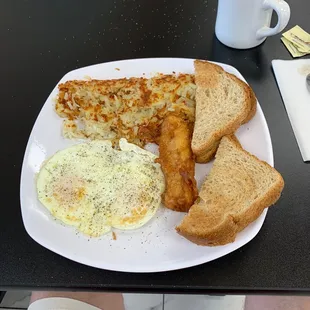 Fish breakfast. Tiny fish portion!!