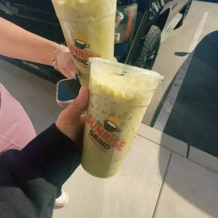 Iced matcha latte.