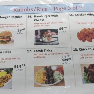 a menu for a restaurant