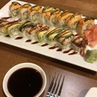 Michigan Roll and Dragon roll