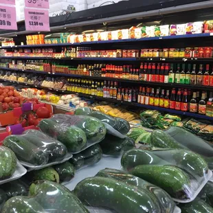the produce section of a grocery store