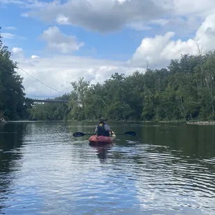 Kayak to pedestrian bridge