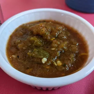 a bowl of chili and beans