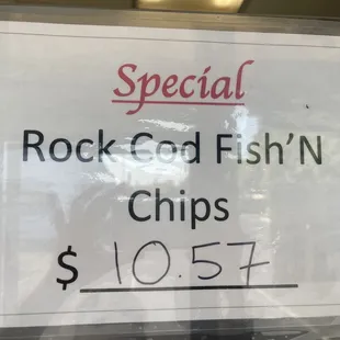 a special rock god fish'n chips sign