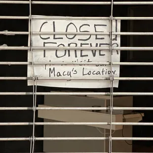 Yet another closed sign and empty store front