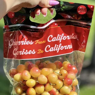 @gotellifarms on Instagram! These Golden Rainier Cherries are deliciously sweet!!