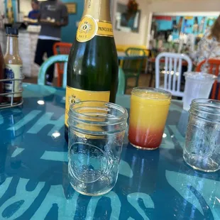 Mimosa with sunrise juice