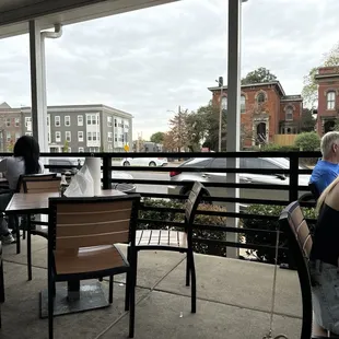 Sitting outside the weather is nice