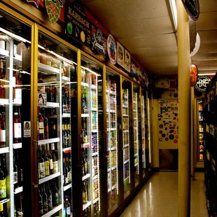a row of bottles of wine