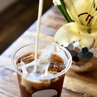 coffee, tea and specialty drinks.