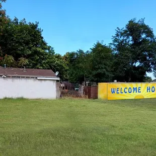Welcome Home Sign at Sunrise
