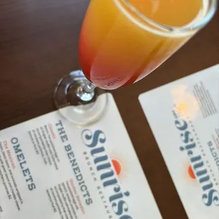 Tequila sunrise mimosa