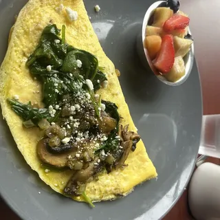 Chessy Mushroom and Spinach Omelet