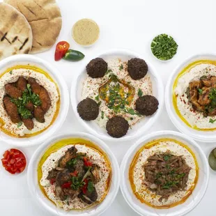 a variety of pita dishes