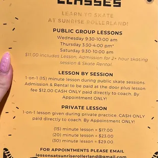 Skating lessons are a bargain, our daughter signed up for one a private one when she was a toddler!