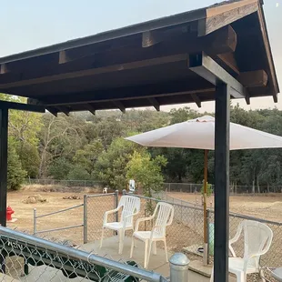 Shaded seating area