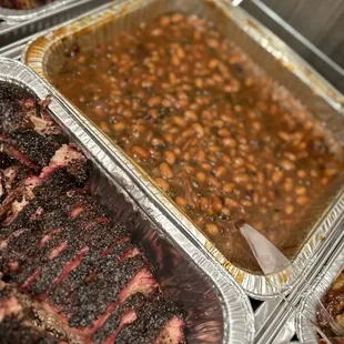 Beef brisket, baked beans