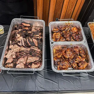 Beef brisket, bbq chicken