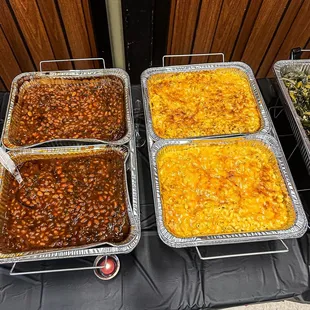 Baked beans, mac &amp; cheese