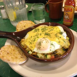 Veggie skillet with hollandaise &amp; cilantro