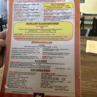 menu