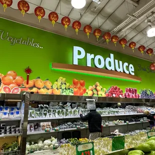 the produce section of the store
