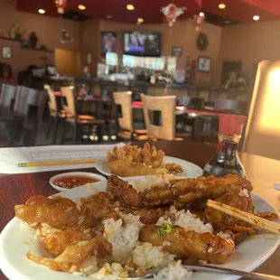 a plate of food on a table
