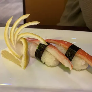 Snow crab nigiri.