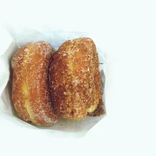 One regular sugared and one crumble. A+!