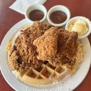 Chicken and waffles... duh