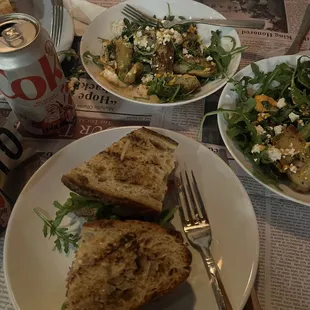 BLT and arugula/potato salad