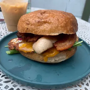 Breakfast sandwich + bacon