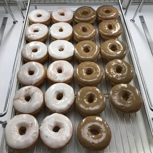 a variety of glazed donuts